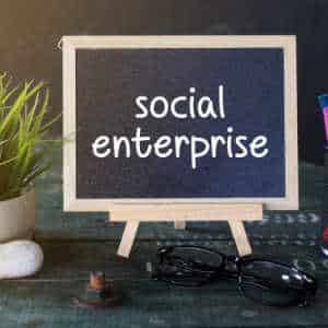 Blackboard with the words Social Enterprise