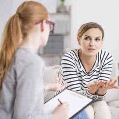 woman with counsellor