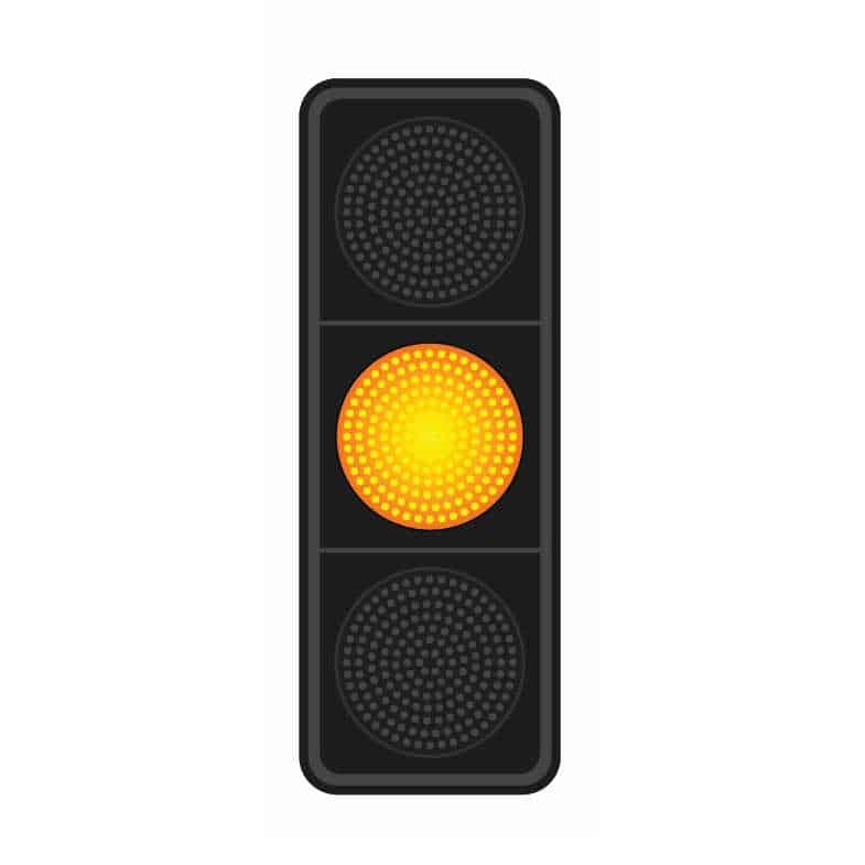traffic light with amber light on
