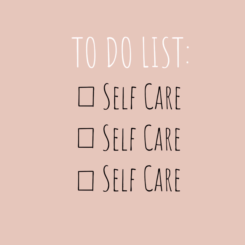 to do list with self care written on it