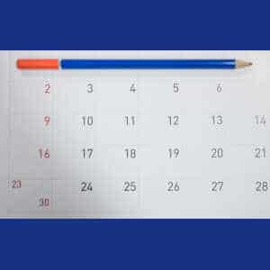 calendar with pencil