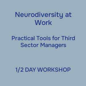 Graphic promoting a Neurodiversity at Work workshop on July 7th at Shore Psychology