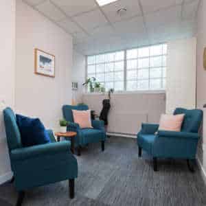 Tellowcraigs therapy room at Shore Psychology
